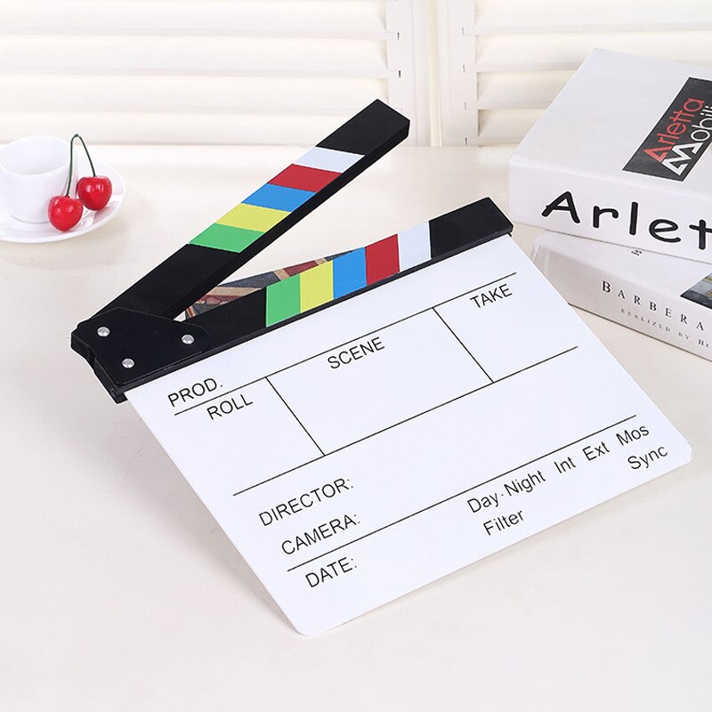 Movie Film Tv Slate Klepel Boord Dry Erase Clapboard Cut Actie Scene Movie Clip Film Actie Slate Clap Handgemaakte Cut prop