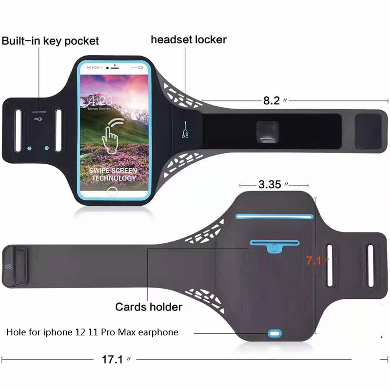 Running Sport Phone Case Arm Band Voor Iphone 12 11 Pro Max Xr Xs Max 6 7 8 Plus Smartphone vingerafdruk Unlock Arm Band