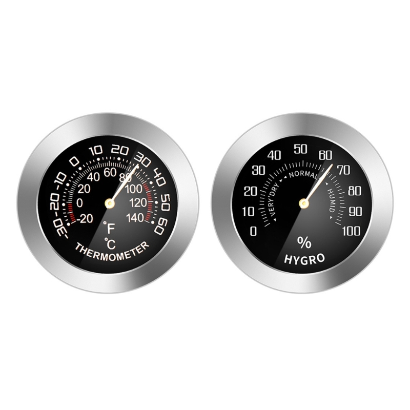 Termómetro/higrómetro analógico para coche, camión, refrigerador, Metal, mecánico, Detector temperatura y humedad, medidor
