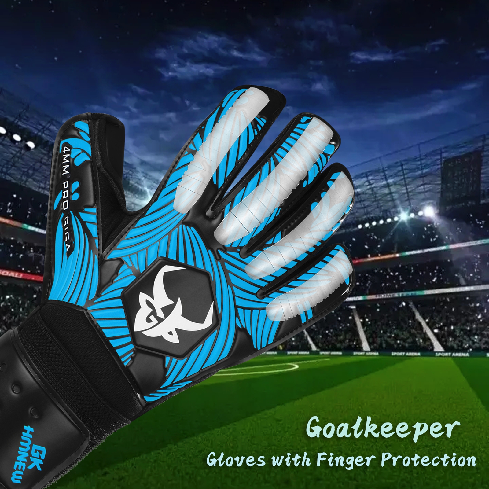 Keeper Keepershandschoenen Voetbalhandschoenen met sterke grip, vingerbescherming en 4+3MM latex voor kinderen, jeugd en volwassenen