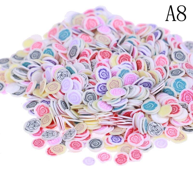 1000 Stück Plastilinzusatz Weiche Keramikfrucht Mischobstblätter DIY Klarschleim Tonne Nagel Schmuck Mobiler Schleim DIY Zubehör