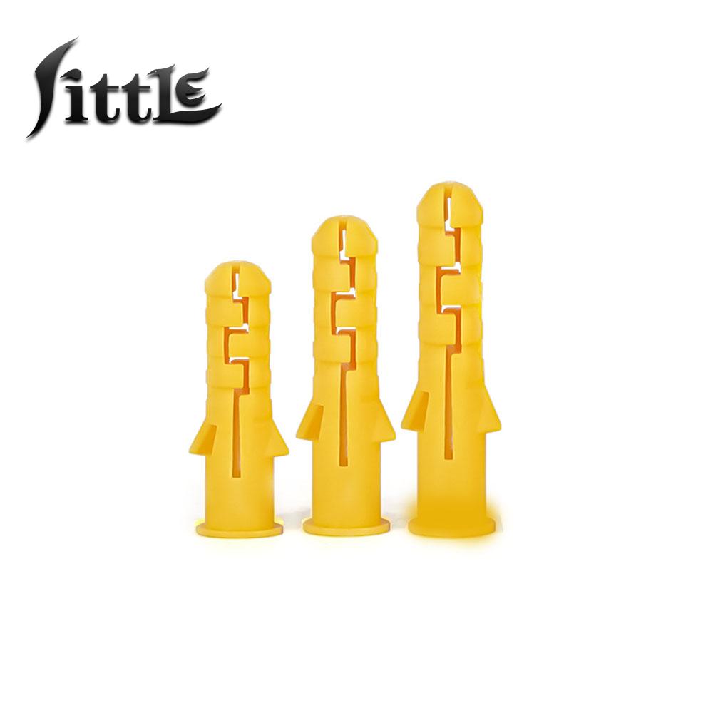 20/30/50/100/200 Pcs M6 M8 M10 Ribbed Plastic Anchor Plastic Expansion Pipe Wall Plug Rubber Plug Expansion Screw Wall Anchor