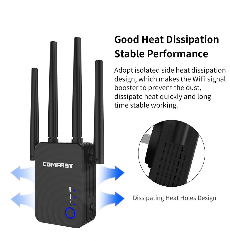1200Mbps 2.4/5Ghz Dual Band Wireless WiFi Range Extender Repeater Booster