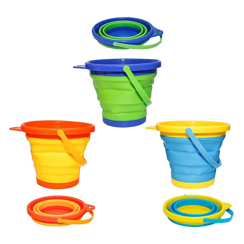 3 Pcs Opvouwbare Emmer, Kinderen Zand Emmer Set, Opvouwbare Emmer, Multi-purpose Strand, zand Emmer, Voor Strand Spelen, 2.5L