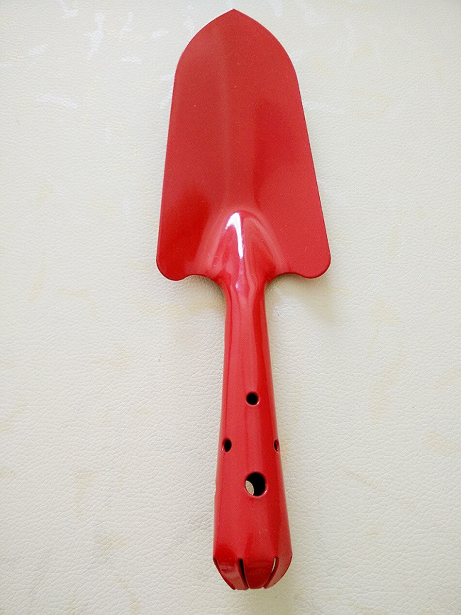 Wooden Handle Small Flower Shovel Garden Tool Simple Iron Tool Durable Garden Shovel Tool: red