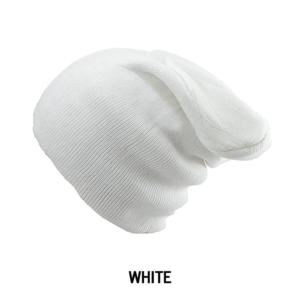 Mistdawn 2022 unisex strikket slouch skullies hunhue hue kvinder mænd efterår vinter varme huer ski cap one size: Hvid