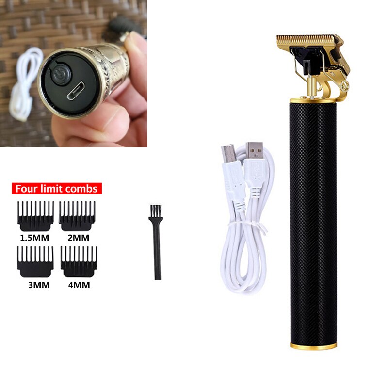 T9 Digital Hair Trimmer Rechargeable Electric Hair Clipper Men's Cordless Haircut Adjustable Ceramic Blade: SetB