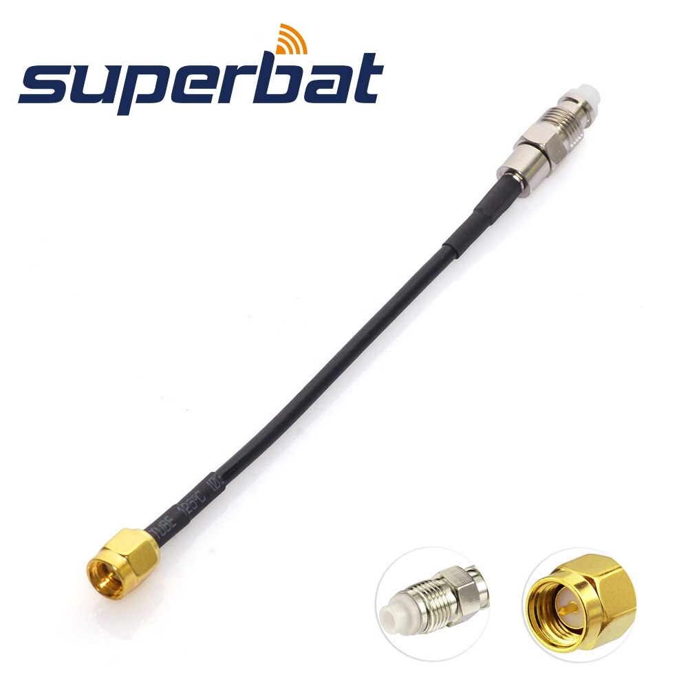 Superbat DAB/DAB+ Car Radio Aerial FME Plug to SMA Male RG174 Cable 10cm for Auto DAB
