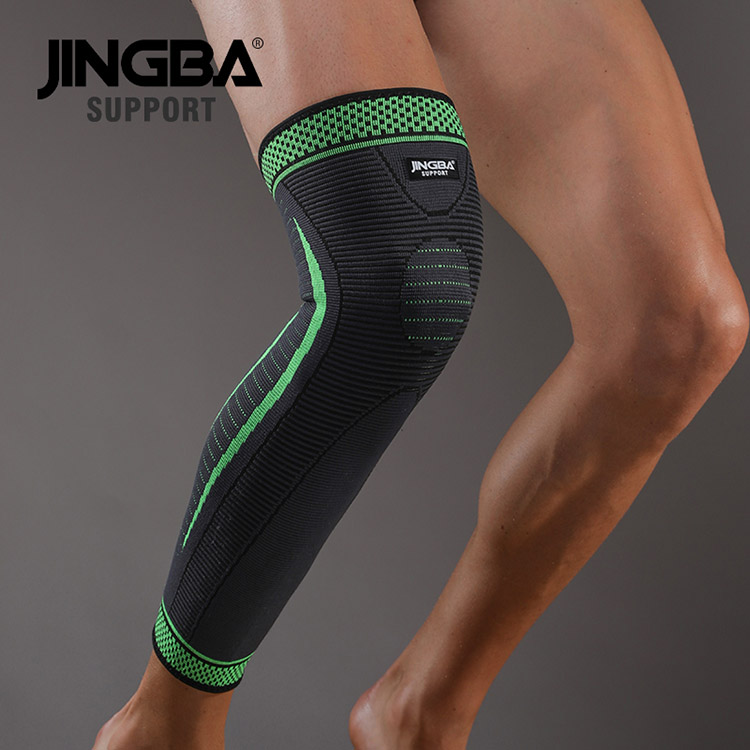 JINGBA SUPPORT Sports protective gear 1PCS Nylon basketball knee protector +wristband Support+ankle support+Elbow pads+hand guar: Green Long knee pad