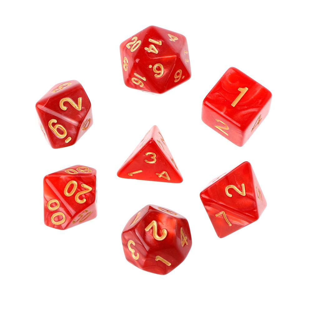 Dados de oro poliédrico para Pathfinder, 7 Uds., D20 D12 2xD10 D8 D6 D4: R