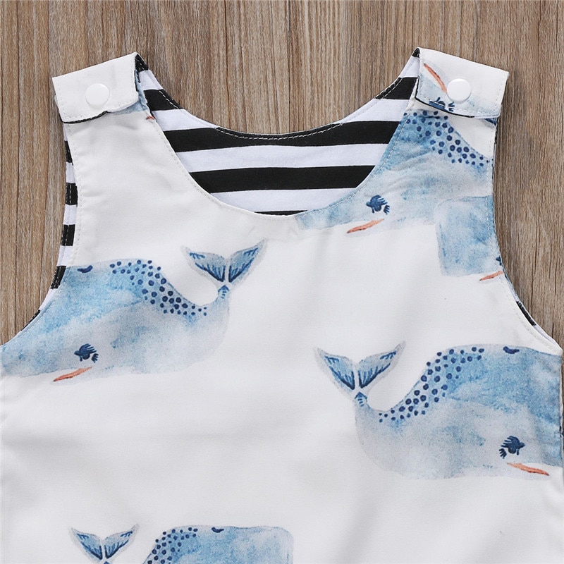 Brand Toddler Baby Boys Girls Whale Romper Summer Sleeveless Cotton Jumpsuit Outfit Soft Cotton Baby Clothes Playsuit