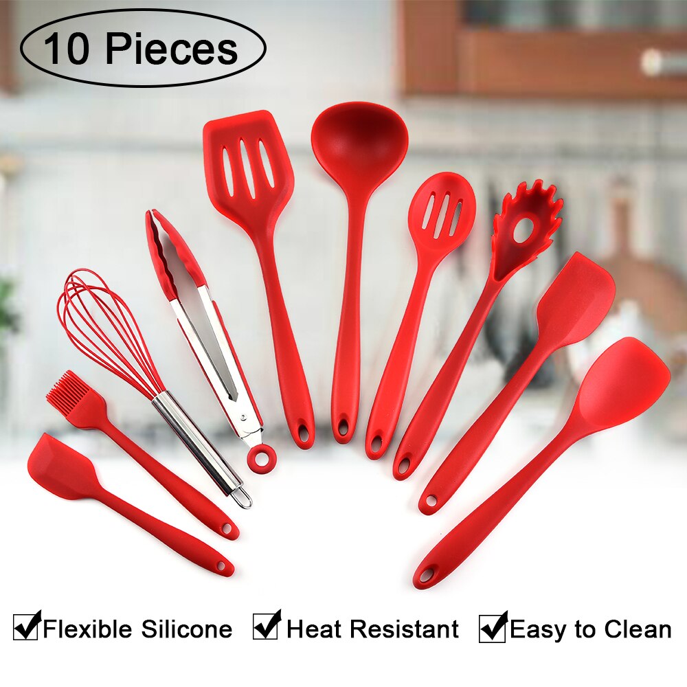 8/9/10/11 Pcs Keuken Gebruiksvoorwerp Set Silicone Hittebestendige Non-stick Kookgerei Set Lepel Spatel Pollepel koken Gereedschap Keuken Gebruik