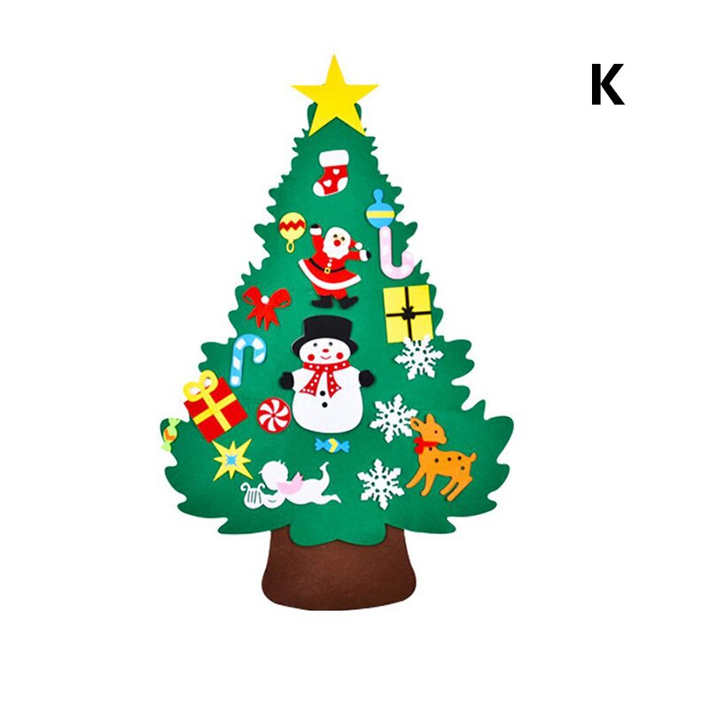 Bricolage feutre arbre de noël nouvel an enfants jouets arbre artificiel tenture murale ornements décoration de noël pour la maison: K