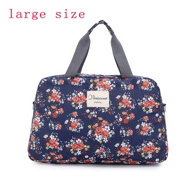 Bolso organizador de viaje con estampado de rosas, bolso de viaje plegable portátil para mujer, bolso de viaje para mujer: big blue