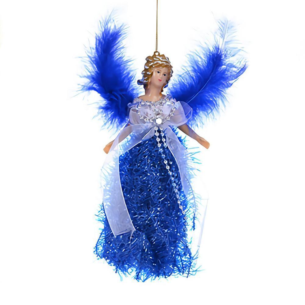 Christmas Plush Standing Angel Pendant Tabletop Ornaments For home Use Decorate Table Top Christmas Tree: Deep Sapphire