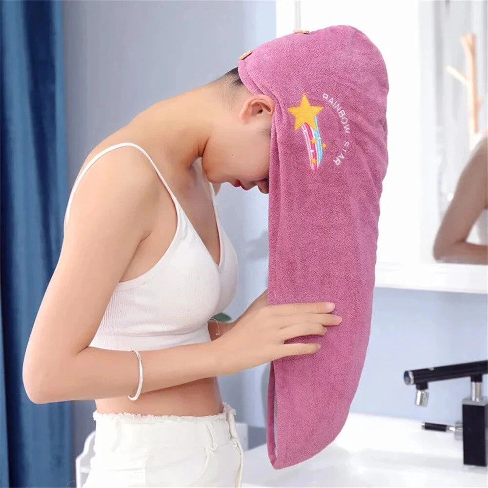 Schnell trocknendes Handtuch für Haare, Mikrofaser-Handtücher, Anti-Frizz-Handtücher für trockenes Haar, schnell trocknende Haartrocken-Handtücher für Mädchen, Strand-Duschhaube