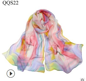 beach flower print Georgette chiffon scarf silk square hijab cool shawl ladies foulard femme Scarves hair bufanda mujer: 3
