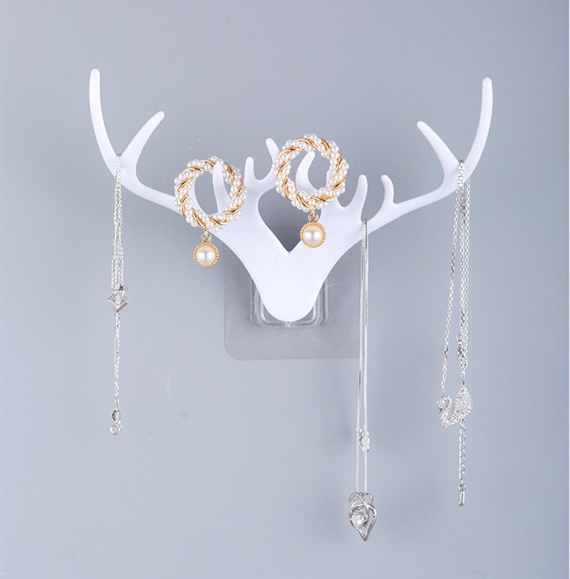 Retro Antlers Wall Hanging Hook Towel Hook Plastic Door Hanger Hat Racks Key Hanger Wall Organizer Home Storage