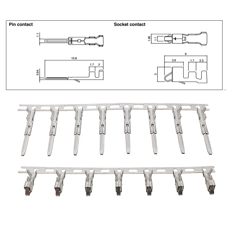 50/100Pcs Jst Sm Mannelijke &amp; Vrouwelijke Plug Behuizing Pin Header Crimp Terminals Plug Draad Kabel Metalen Mannelijke crimp Pins