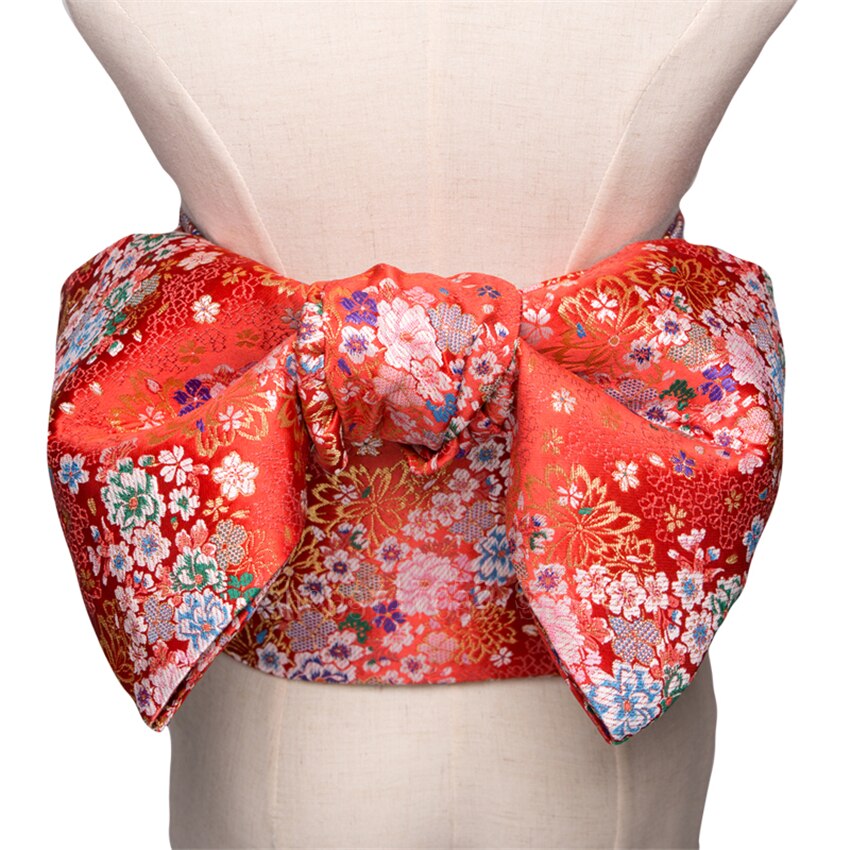 Ceinture Kimono traditionnelle japonaise Yukata Obi, nœud papillon, nœud papillon, Noble, rétro, imprimé Floral, 14 couleurs