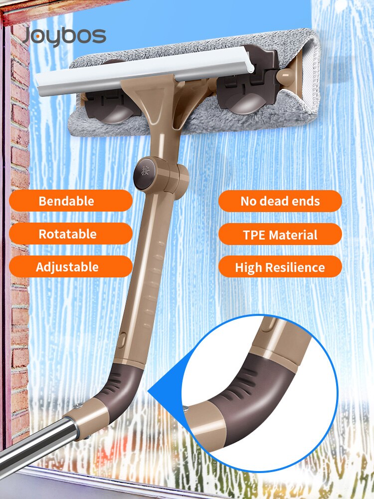 JOYBOS Glass Cleaning Artifact Telescopic Rod Household Double-Sided Window Cleaner High-Rise Window Scraper Cleaning Tool JBS70