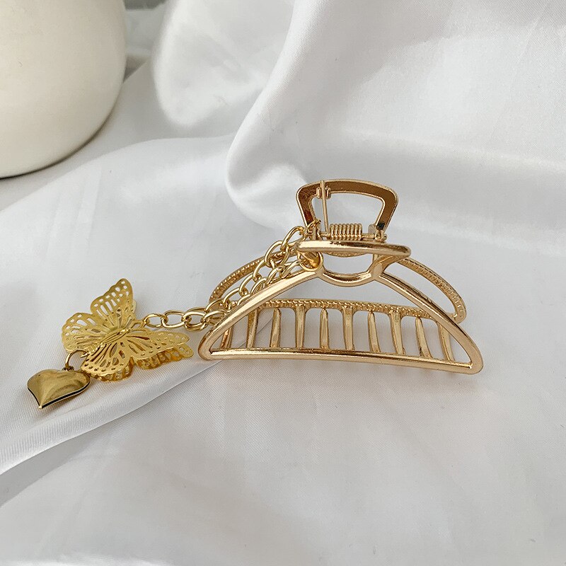 Cosysail Kpop Jahrgang Hohl Schmetterling Liebe Anhänger Haar Clip für Kühle Egirl Lange Quaste Metall Haarnadel Kopfschmuck Schmuck: Stil 4