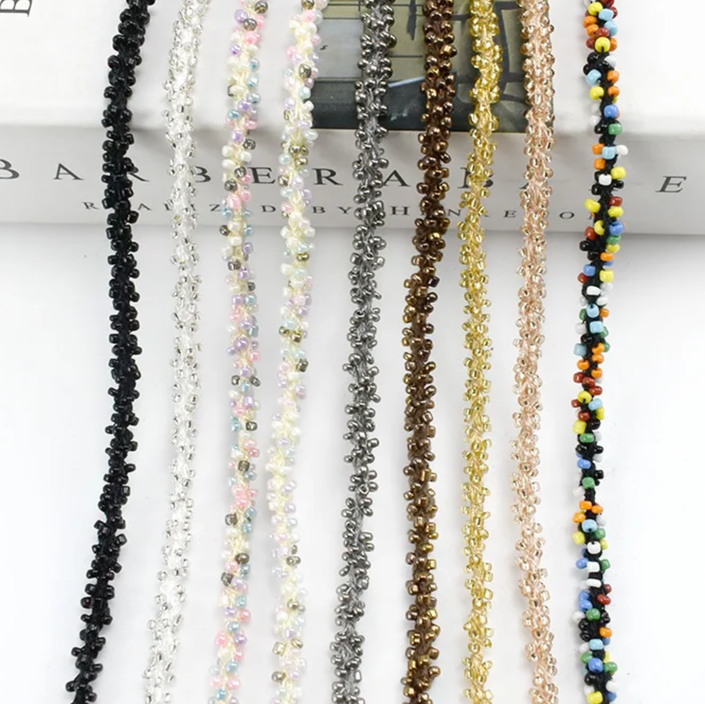 5mm Beaded Lace Trim for Sewing Clothes Trimmings Wedding Dress Curtain Laces Ribbon Decoration Hair Accessories
