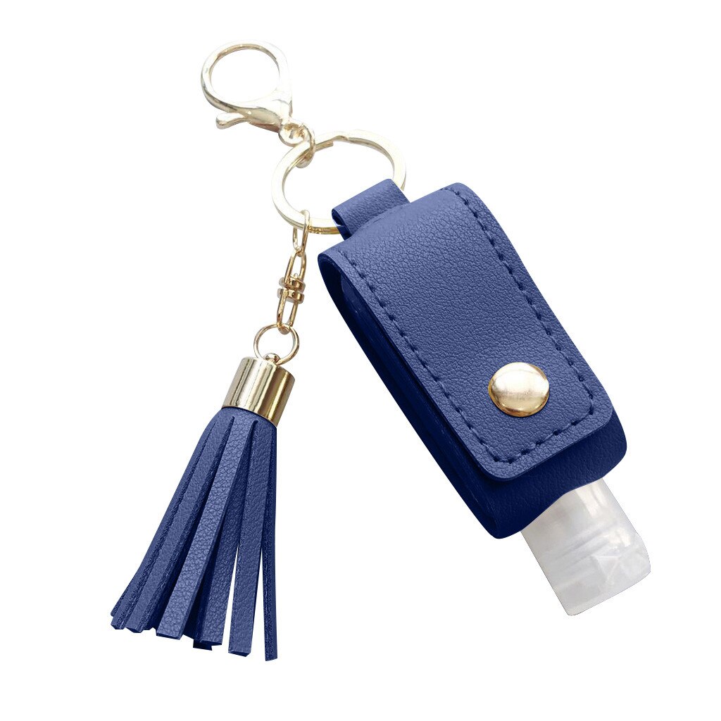 Mini Hand Sanitizer Leather Keychain Portable Hangable Soap Dispenser Dispensador Jabon Liquid Travel Shampoo Bottle Bath Decor: Dark Blue
