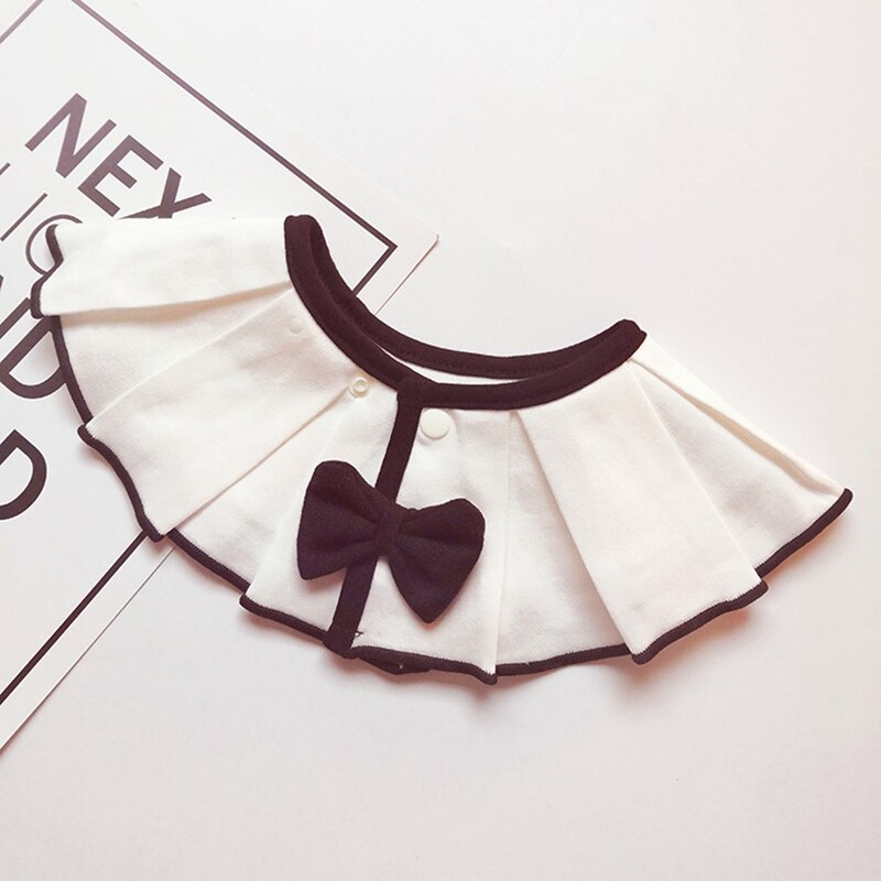 Koreaanse Stijl Ronde Baby Meisjes Slabbetjes Kwijlen Speeksel Handdoek Leuke Boog Nep Kraag Draaibare Kwasten Burp Doek Baby Dingen: 12