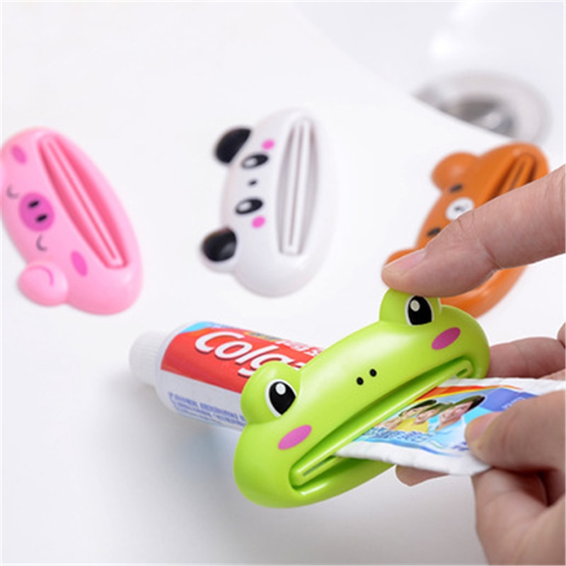 Dispensador de pasta de dientes de dibujos animados fácil, exprimidor de tubos para el hogar, soporte para laminación de pasta dental útil de plástico, accesorios para cocina y baño