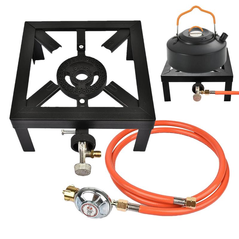 Cast Iron Single Burner Stove Camping Stove To Boil Water Portable Ring Boiling Large Burner Kit For Outdoor Hiking Cooking