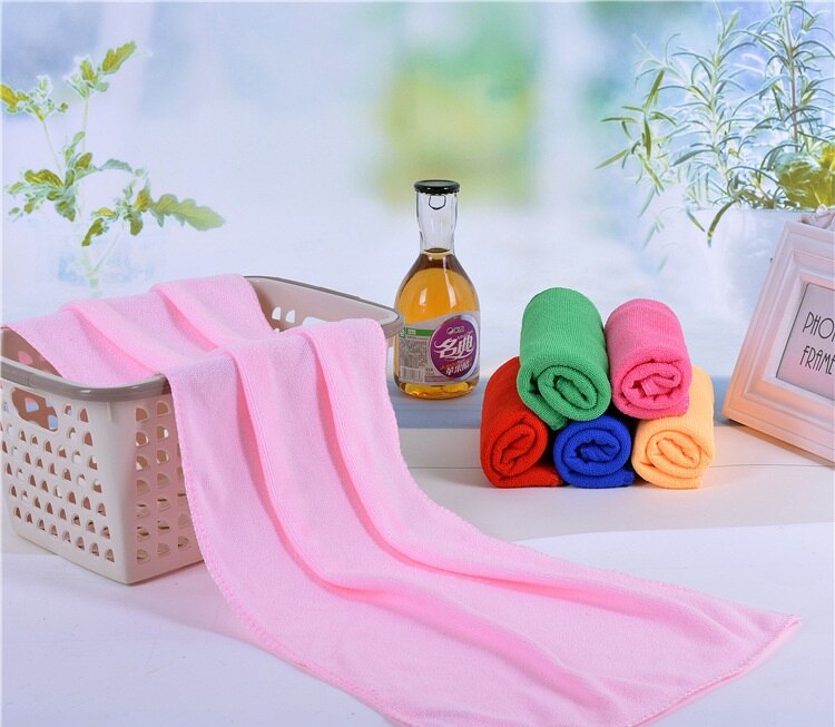 Goedkope 30*70cm microvezel handdoek met hoog absorptievermogen voor droog haar, effen kleur, snel drogende microvezel handdoeken voor in de kapperszaak.