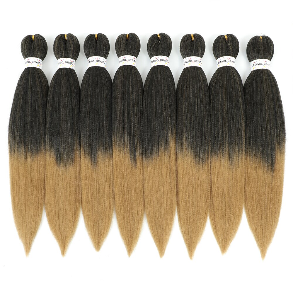 Ombre Pre Stretched Braiding Hair Ez Braid Hair Low Temperature Fiber Synthetic Crochet Braiding Hair Extensions