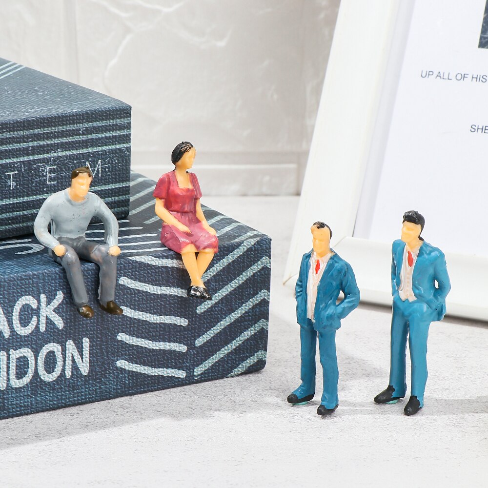 10Pcs 1:25/1:30 Scale Model Building Passengers DIY Character Plastic Miniature People Figures Standing People Assorted Poses