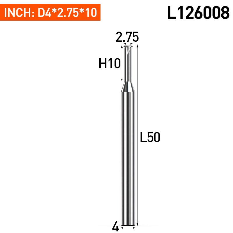Huhao för aluminium entand spiralfräs cnc fräs 3 räfflor djupa hål gänga nanobelagd pinnfräs 60 ° volfram: L126008