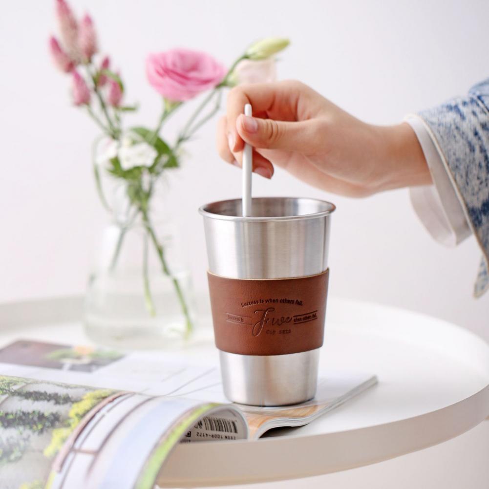 Vasos portátiles resistentes al calor para café, leche, acero inoxidable