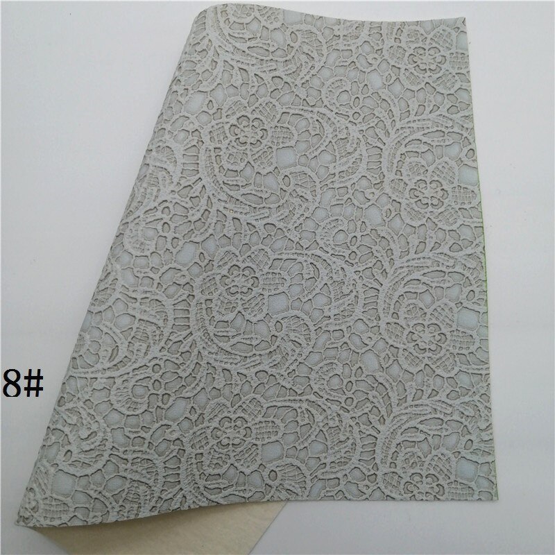 Pastel Colors Lace Embossed Synthetic Leather Faux Fabric Sheets Felt Backing Vinyl For Earrings bag Bows DIY 21X29CM GM2322A: 8