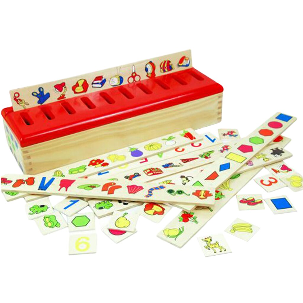 Wooden Knowledge Classification Box, Early Education Cognitive Toys, Develop Observation Ability, Hand-eye Coordination Ability