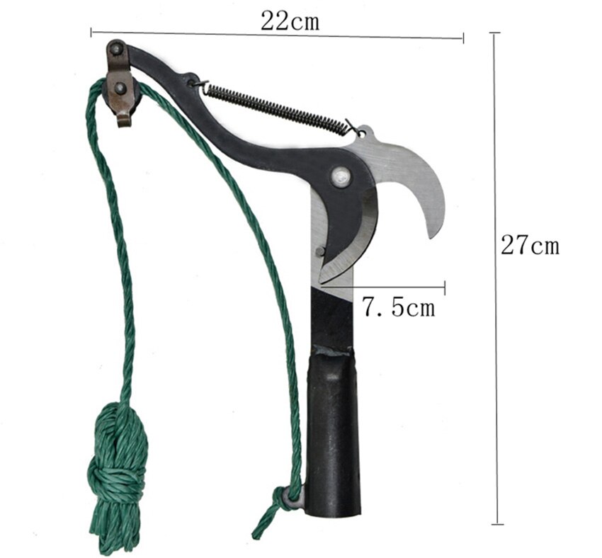 high altitude pruning shears tree trimmer branches cutter garden pruning scissor pick fruit tool with rope useful shear: Black