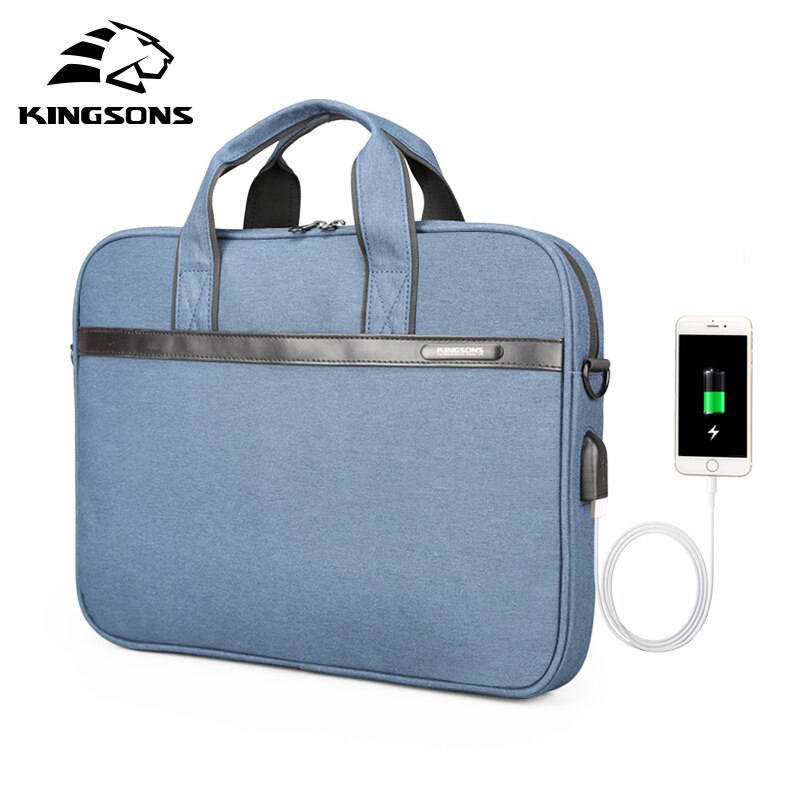 KINGSONS 11'' 12'' 13'' 14'' 15'' Laptop Sleeve Bag Waterproof Notebook Tablet Bags Case Messenger Shoulder for Men Women: Blue / 14 Inches