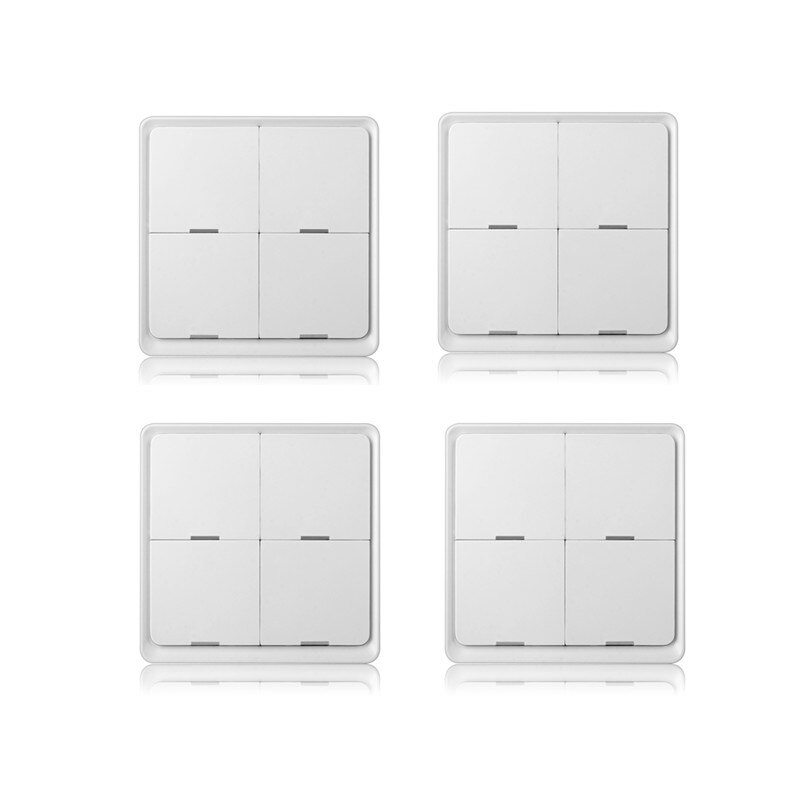 Tuya Smart ZigBee Wireless Switch Sticker 4-way Panel Scene Button Controller Wall Light Switch Work With Smart Life APP: 4pcs
