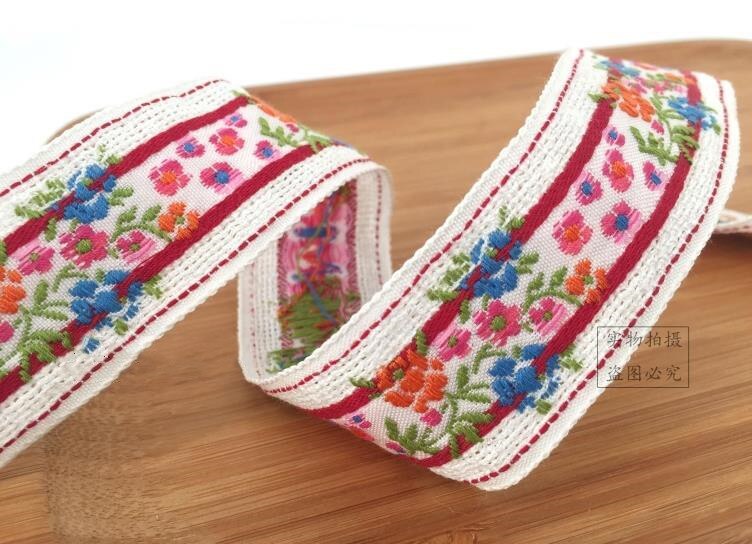3Meter Etnische Stijl Borduurwerk Jacquard Singels Pastorale Kant Hoed, Kleding Accessoires, Decoratieve Riem Accessoires