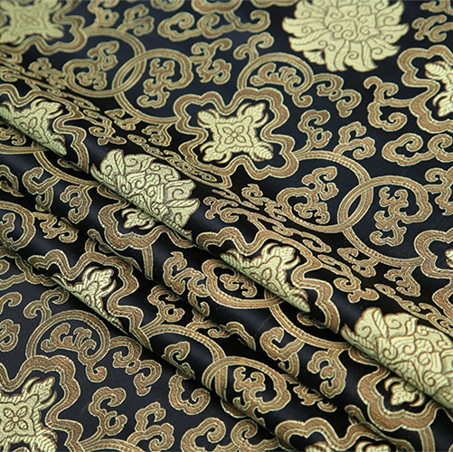 Tela Floral De Brocado Jacquard Damasco MARFIL 110 Pulg. Se Vende