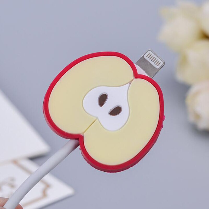 CHIPAL Bite Cute Fruit Cable Protector for iPhone USB Cable Protector Chompers Avocado Pizza Charger Wire Holder Accessories: Aplle