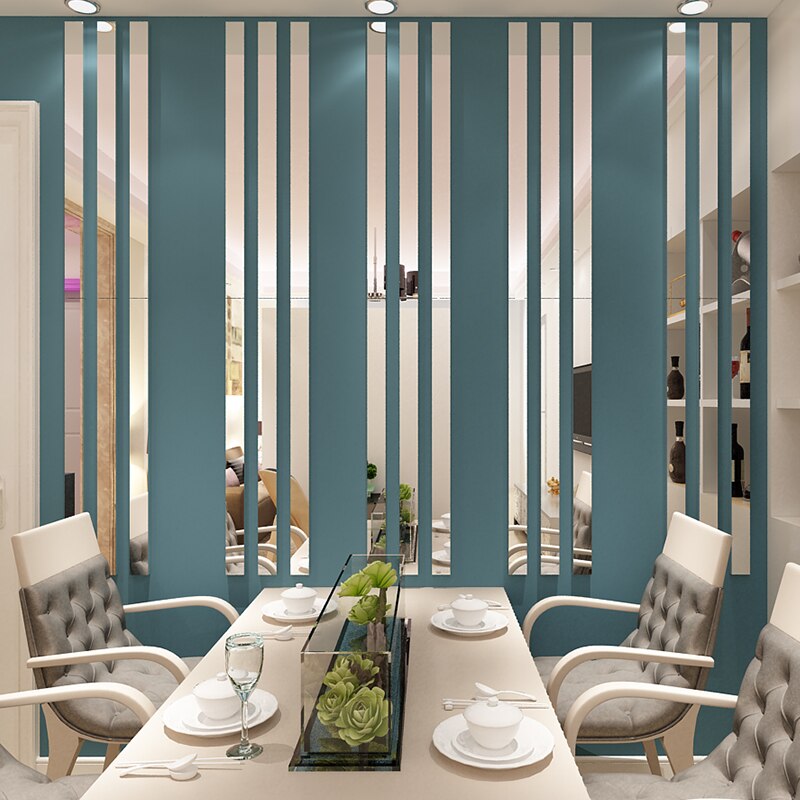 20pcs DIY Mirror Sticker Ceiling Waist Line Acrylic TV Background Wall Stickers for Room Art Home Decor adesivo de parede