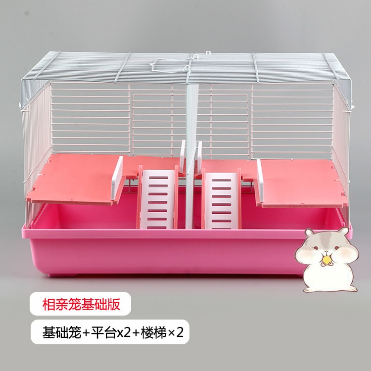 Hamster Cage Matchmaking Cage Golden Bear Foundation Cage Large-sized Isolation of Two Partition Bare Cage Second-floor Villas