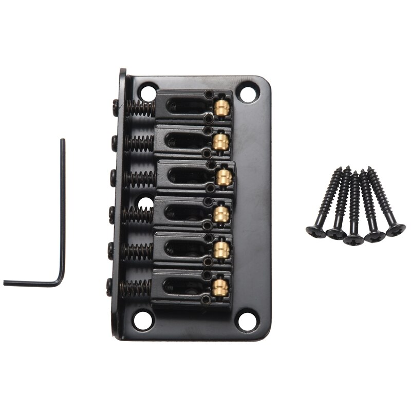 Hardtail Guitar Bridge Lichaam Door Voor 6 String Elektrische Onderdelen: Black