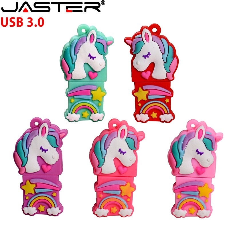 JASTER Cartoon nowy jednorożec Pen Drive 16GB 8GB 64GB 32GB 128GB pamięć usb Pendrive Pendrive u dysk moda prezent