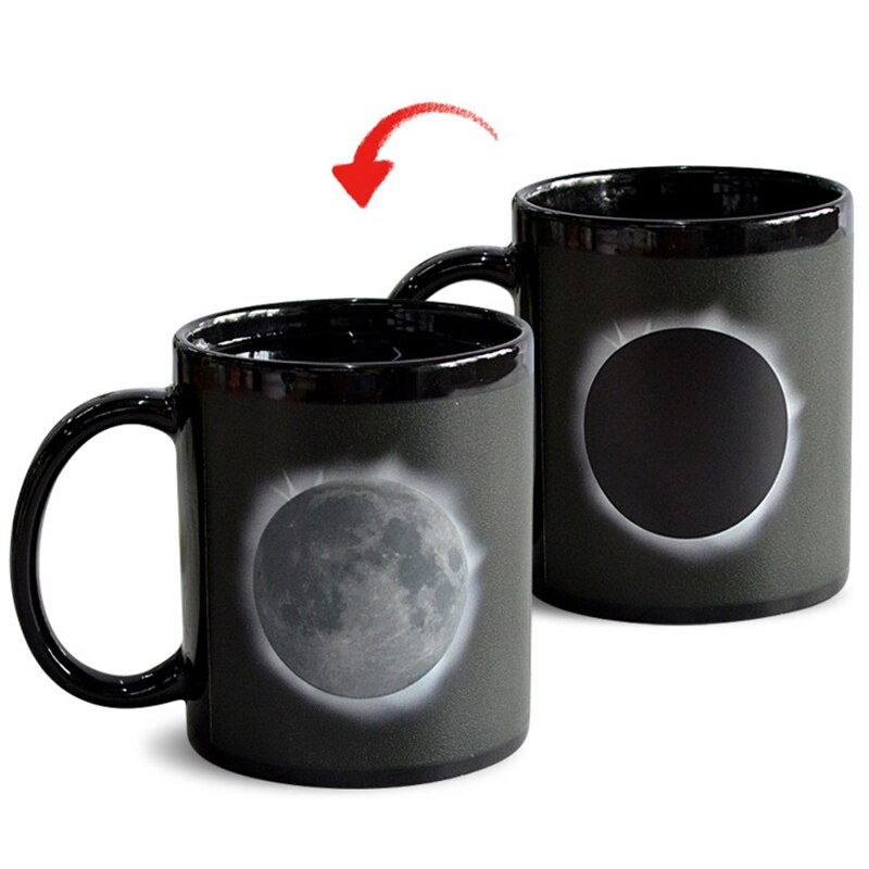Solar Moon Eclipse Mug High- Capacity Cup Vacuum Flask Cup Thermoinduction Color-changing Mug Ceramic Coffee Cool Cup