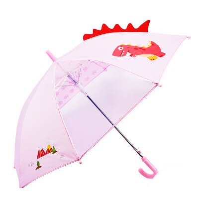 YADA-paraguas semiautomático para niños, sombrilla plegable transparente con patrón de dinosaurio encantador, para lluvia, ,: YD200131PK